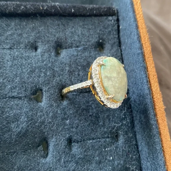 Solid 925 Sterling Silver Jewelry Green Aventurine Cz Gemstone - Picture 2 of 4